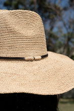 Aziz natural hat with leather braided