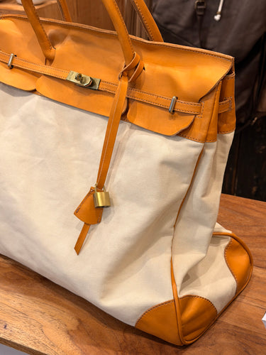 Weekender Leather / canvas large bag