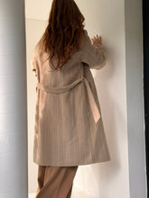 Winter stripe Coat with belt