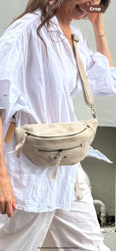 Suede pocket front bumbag