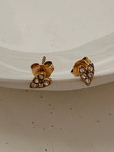 Mini diamond heart studs