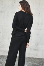 CT plage - V pullover thin wool black