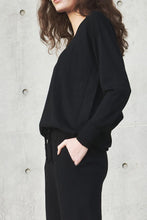 CT plage - V pullover thin wool black