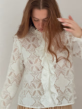 MM lace  blouse white