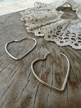 Heart silver earrings