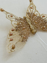 Butterfly gold sparkle on clip