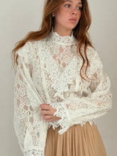 MM lace  blouse white