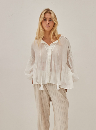 Oversized pleated blouse