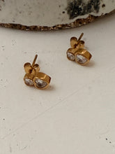 Double heart diamond studs