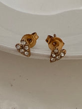 Mini diamond heart studs