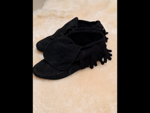 mamapapa - suede fringe back mocassin