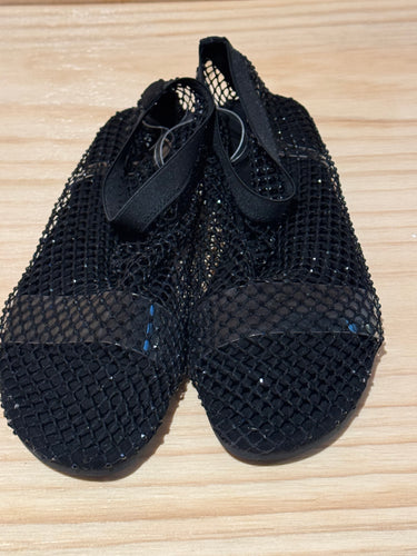 Sparkle fishnet flat shoes
