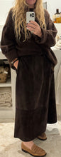 mamapapa lune chocolate suede skirt