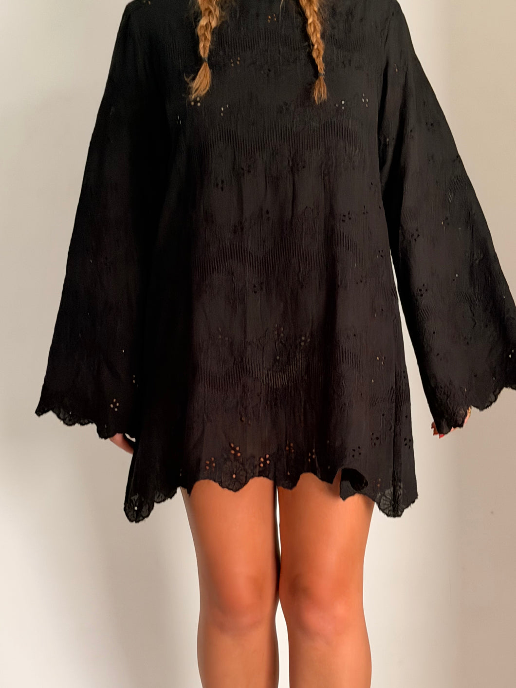 mamapapa - Paris black cotton broderie dress