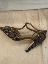 Anniel - high heels camel suede and sparkle