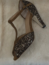 Anniel - high heels camel suede and sparkle