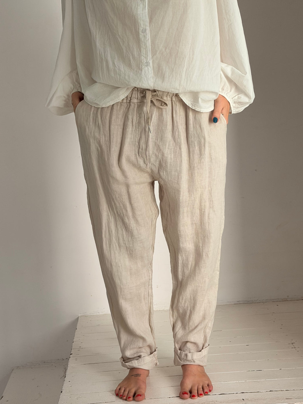Pepe beige linen pants