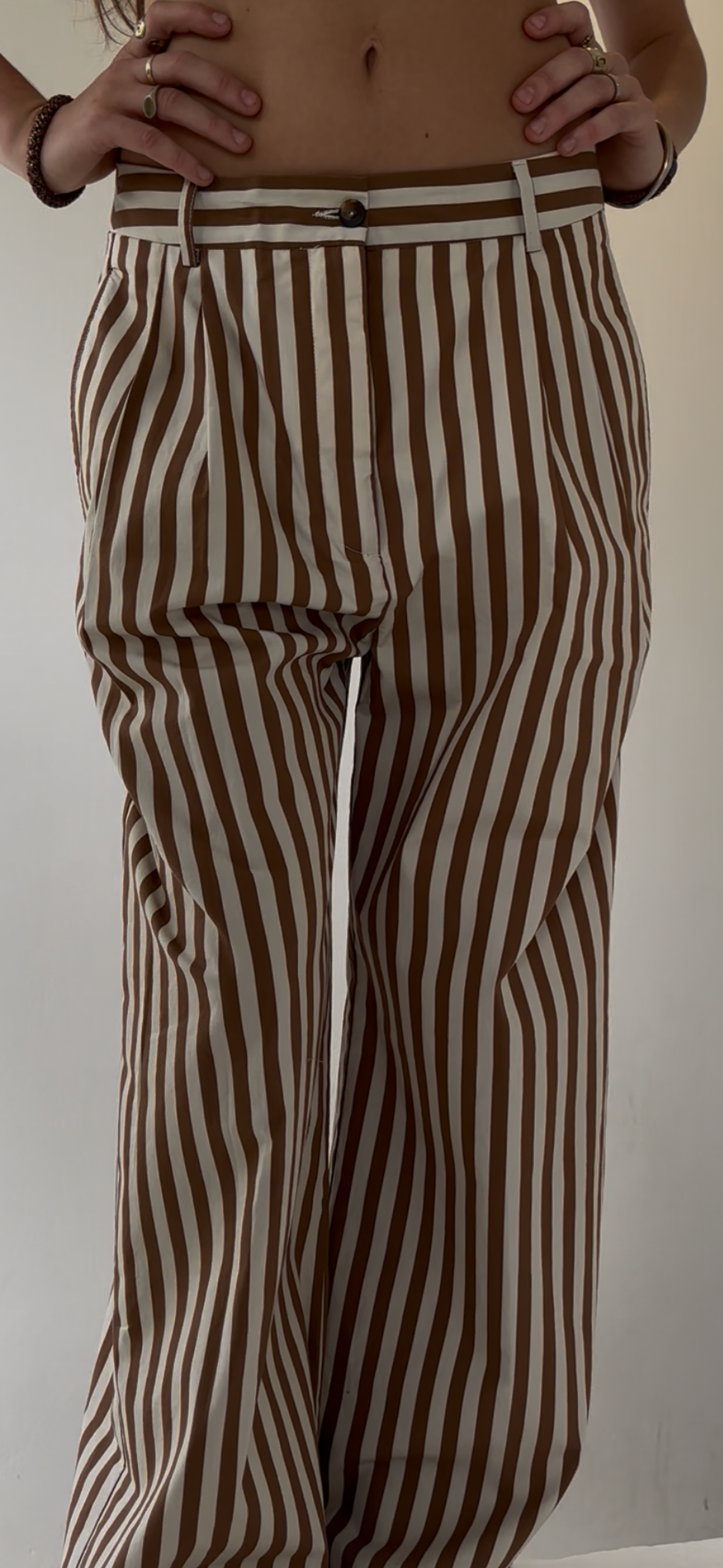 Diega - Ponio camel stripes pants