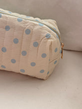 Cream with blue polka dots  pouch