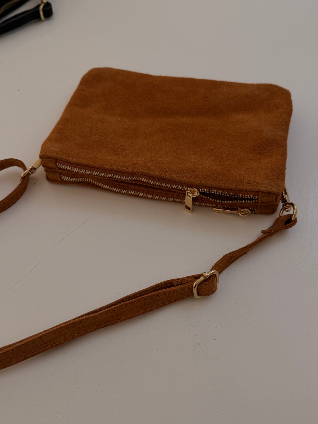 Suede multi pocket bag