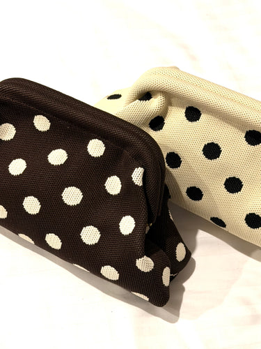 polka dots clutch