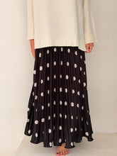 Pleated black polka dots skirt