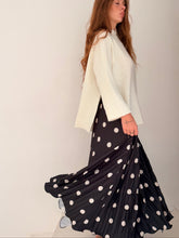 Pleated black polka dots skirt