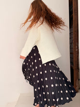 Pleated black polka dots skirt