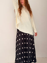 Pleated black polka dots skirt