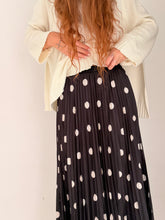 Pleated black polka dots skirt