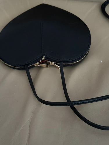 Leather black heart shape