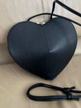 Leather black heart shape