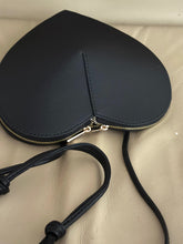 Leather black heart shape