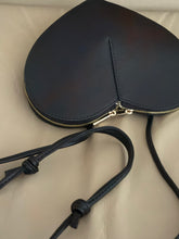 Leather black heart shape