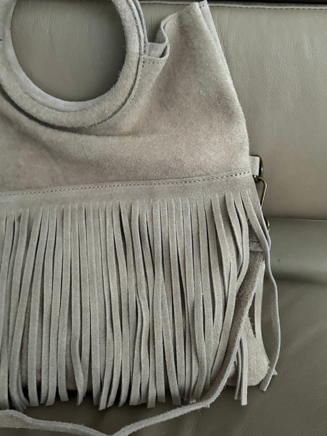 Suede with fringe bag