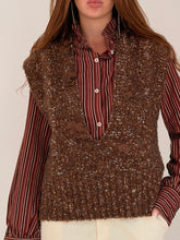 chocolate knit  V neck vest