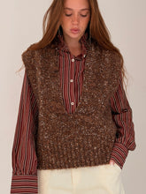 chocolate knit  V neck vest