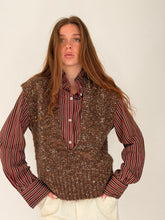 chocolate knit  V neck vest