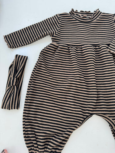 Striped cotton jumpsuit/all in one