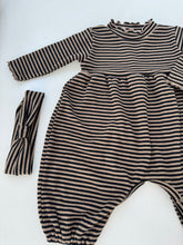 Striped cotton jumpsuit/all in one