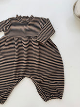 Striped cotton jumpsuit/all in one