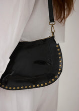 Leather black studs bag