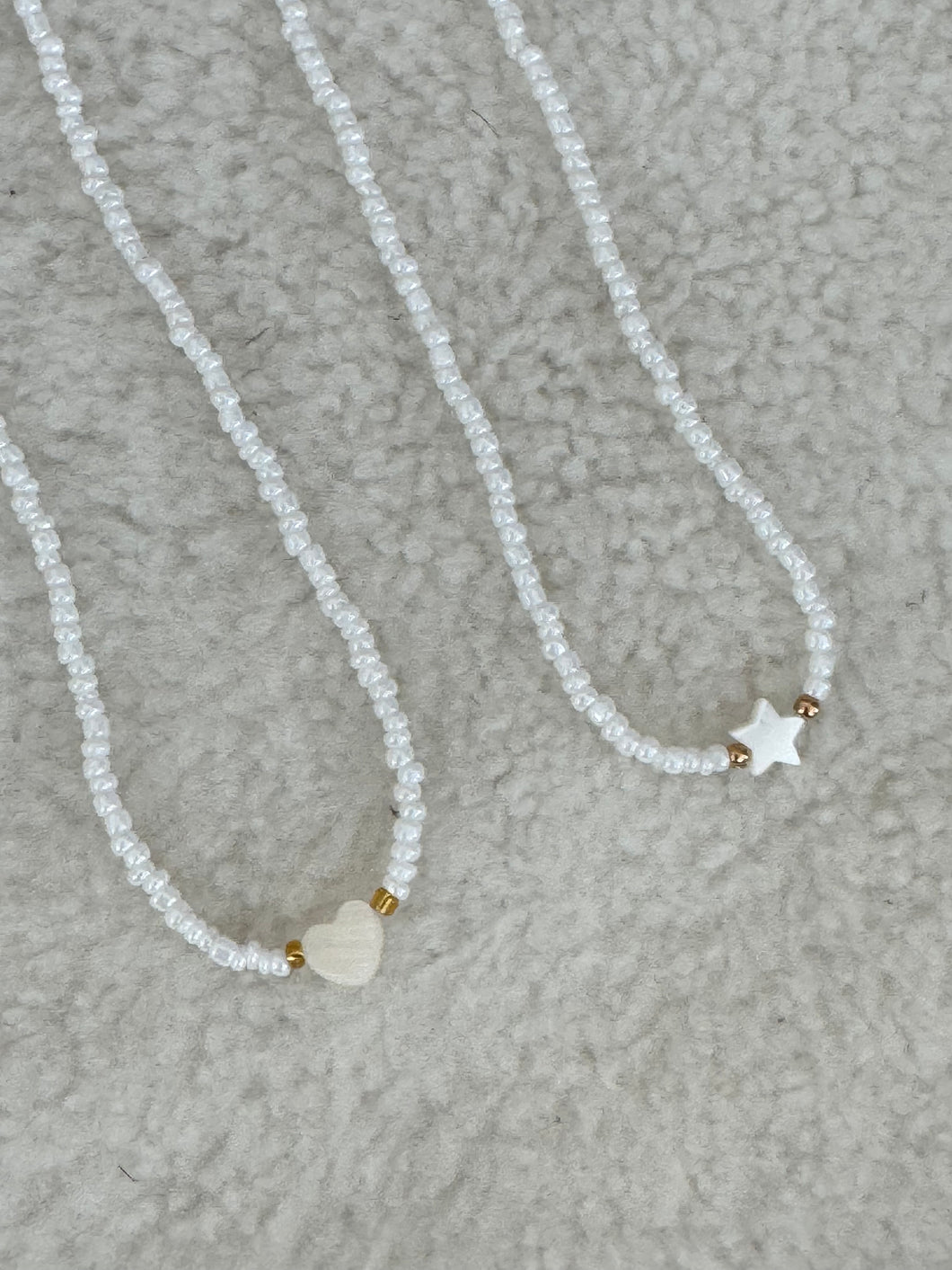 Bead Necklace with star or heart