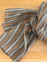 scarf stripe camel, choco and white