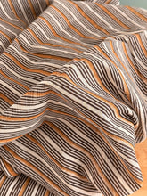 scarf stripe camel, choco and white