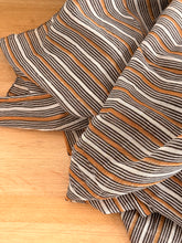 scarf stripe camel, choco and white