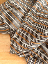scarf stripe camel, choco and white