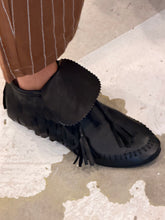 mamapapa - leather  fringe mocassin
