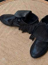 mamapapa - leather  fringe mocassin