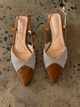 checked kitten heel